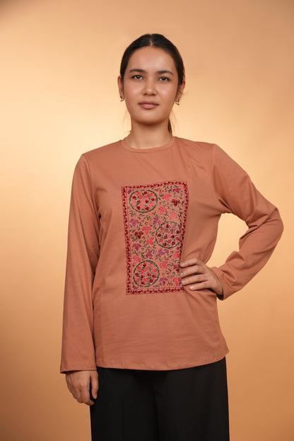 Orchard Suzani —  Peach —  Hand-Beaded