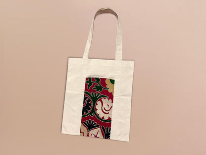 Reversible Ikat Chapan — Grey & Red — Hand-Embroidered — Includes Matching Tote