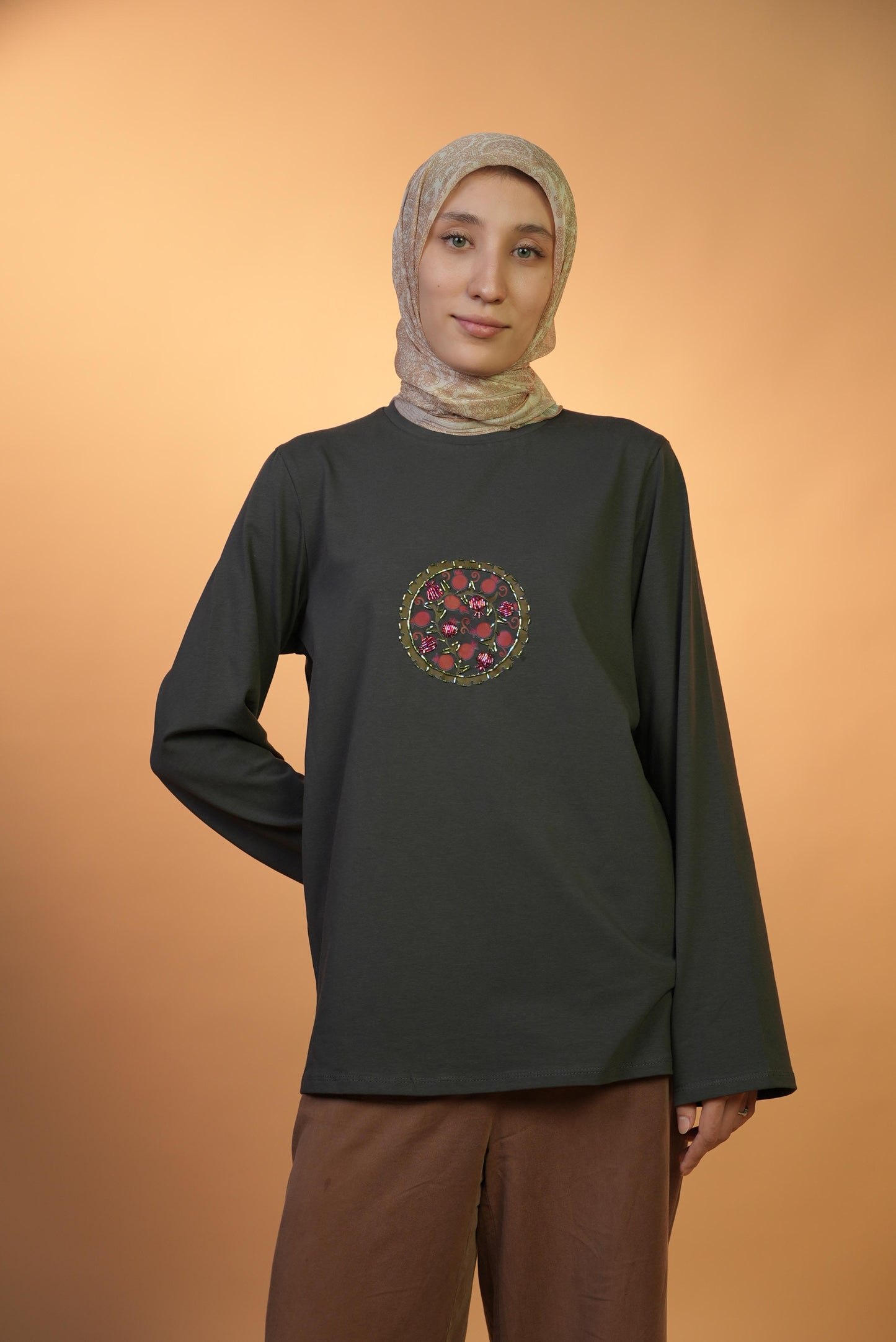 Suzani Ring —  Charcoal —  Hand-Beaded