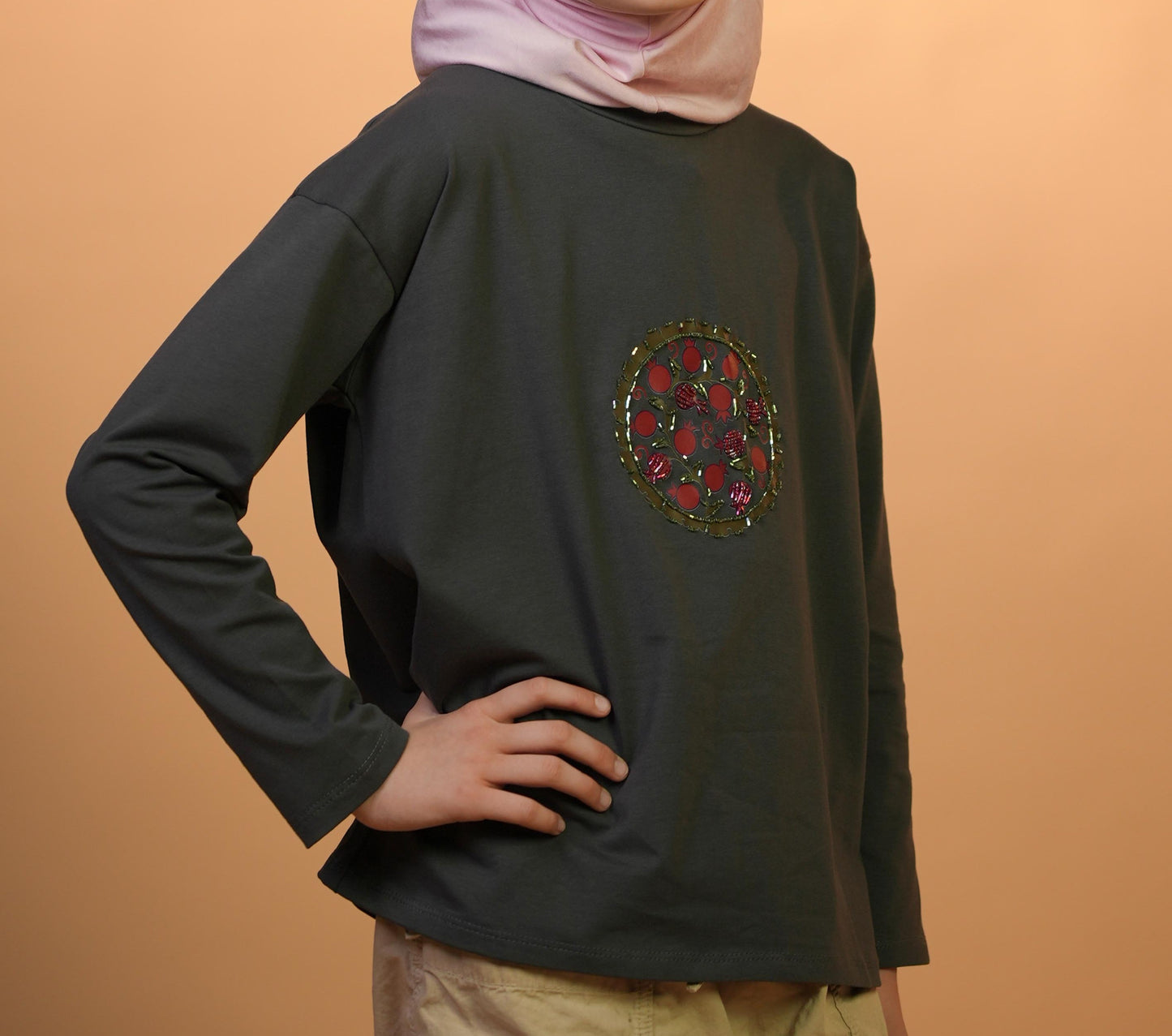 Suzani Ring —  Charcoal —  Hand-Beaded