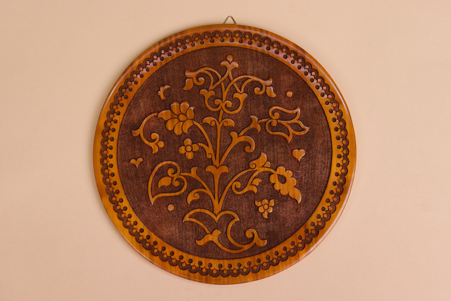 Hand-Carved Wooden Wall Panel – 29cm