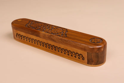Hand-Carved Wooden Décor Box – 16cm x 4.5cm