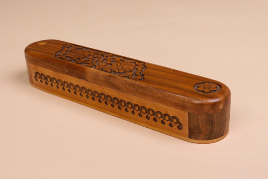 Hand-Carved Wooden Décor Box – 16cm x 4.5cm
