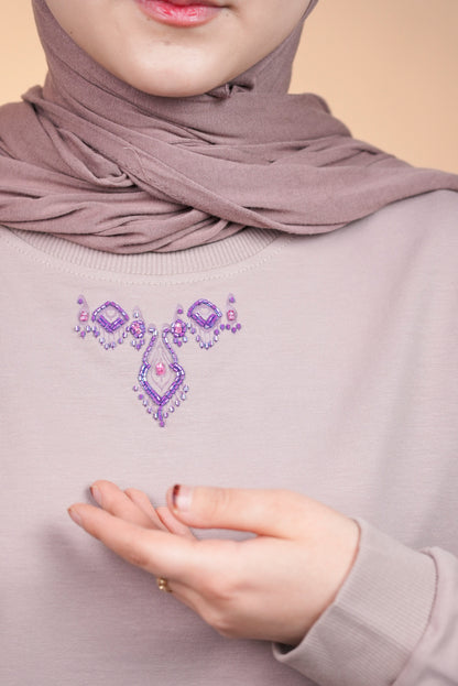 Ikat Festive - Lush Charm - Warm Rose – Hand-Beaded