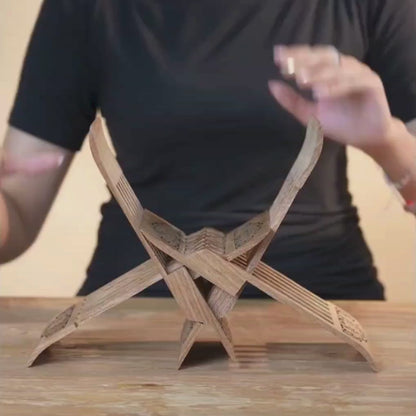 Handcrafted Foldable Wooden Bookstand – 25.5 × 12 cm