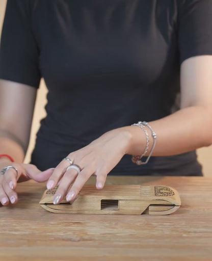 Handcrafted Foldable Wooden Bookstand – 22 × 9.5 cm