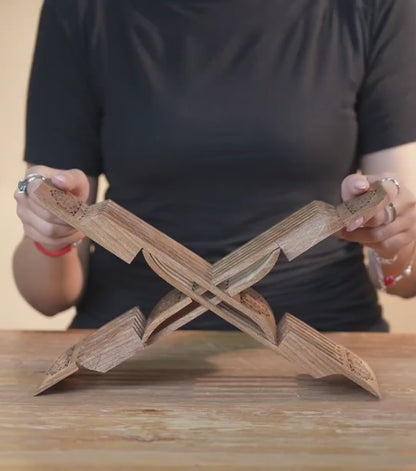 Handcrafted Foldable Wooden Bookstand – 25.5 × 12 cm