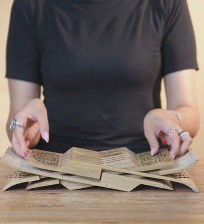 Handcrafted Wooden Foldable Bookstand – 33.5 × 15.7 cm