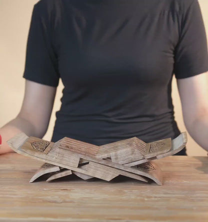 Handcrafted Foldable Wooden Bookstand – 29.5 × 13.7 cm