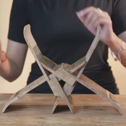 Handcrafted Foldable Wooden Bookstand – 29.5 × 13.7 cm